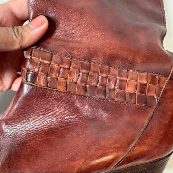 Vintage Redwood Leather Made in Italy Western Boho Tall Boots Size 40 1/2 - Picture 12 of 16